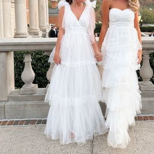 White Hazel and Olive tiered Dress